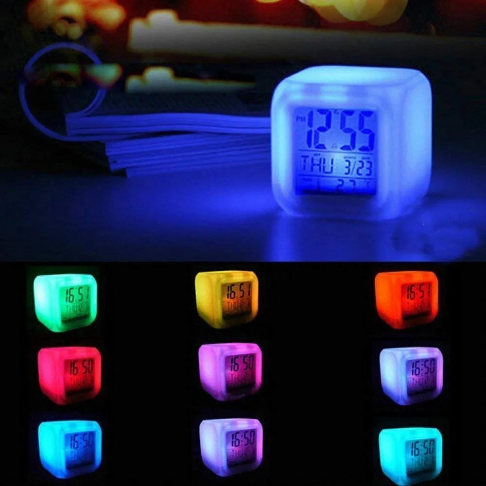 Color Changing White Plastic Clock: Battery Operated with 3 AAA Cells for a Vibrant Time Display