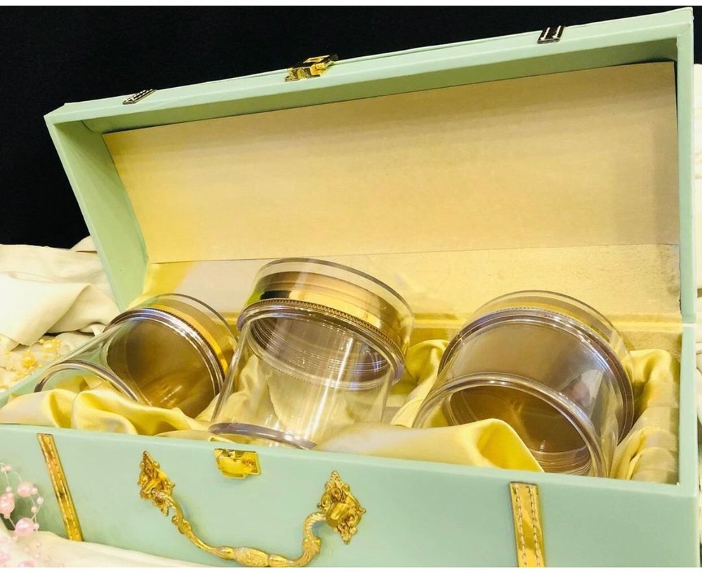 Premium Multicolor Gift Trunk Box with 3 Glass Jars: Perfect for Chocolates, Cookies, and Diwali Hampers!