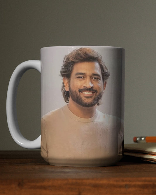 MS Dhoni Coffee Mug - Celebrate the Legend with Iconic Cricket Design