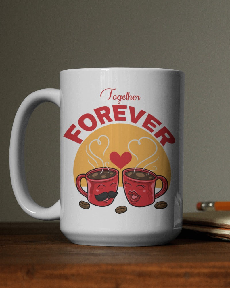 Cute Love Couple Coffee Mug - Fun and Playful Couple Design