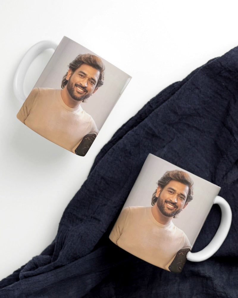 MS Dhoni Coffee Mug - Celebrate the Legend with Iconic Cricket Design