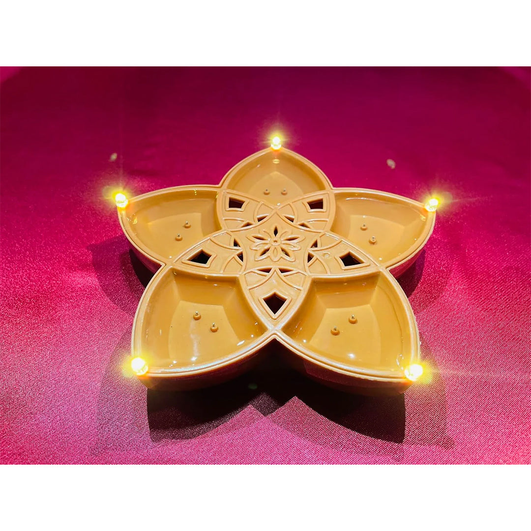 TED TECH Panchmukhi Water Sensor LED Diya | 5-in-1 Original Diwali Diya for Festive Decor