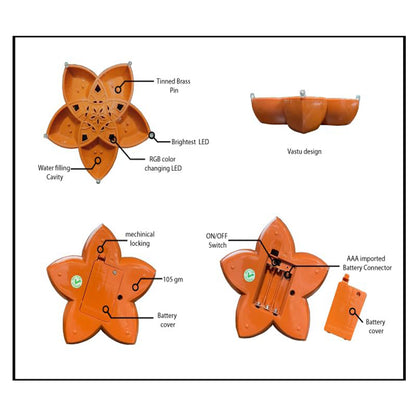 TED TECH Panchmukhi Water Sensor LED Diya | 5-in-1 Original Diwali Diya for Festive Decor