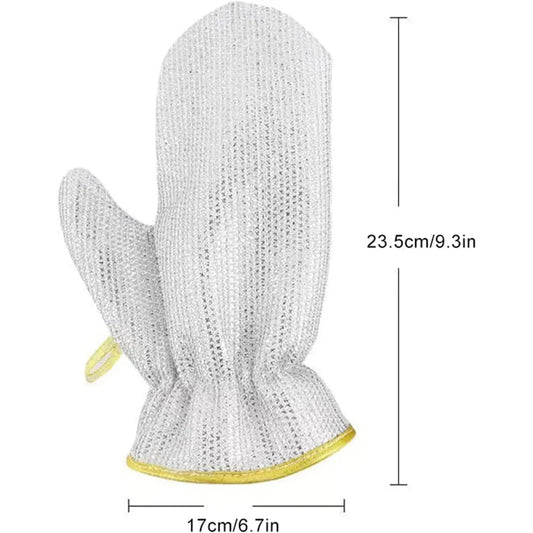 Cellebii® Wire Gloves Dishwasher | Multipurpose Stainless Steel Scrubber Gloves (Pair of 2)