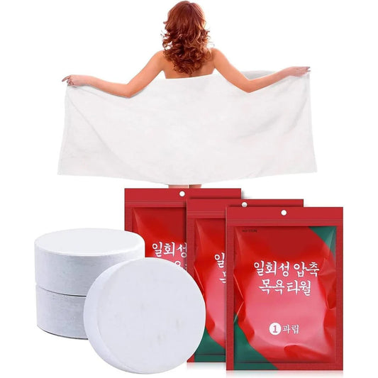 ATIRAMANIYA Tablet Towel Tissues | Big Disposable Pure Cotton Compressed Portable Travel Facial Towels