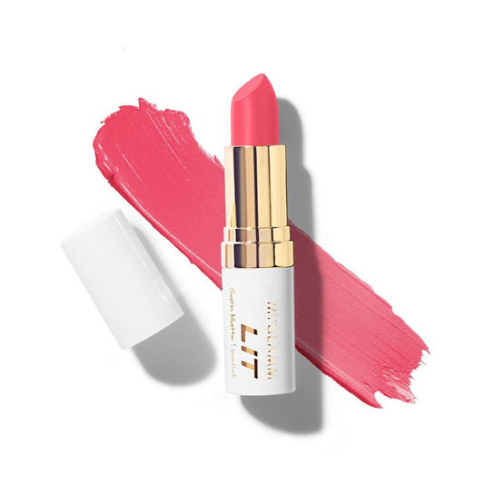 MyGlamm LIT Satin Matte Lipstick - Kissing Booth (Red| Bold, Smooth Matte Finish.