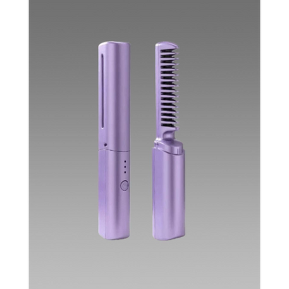 Meneflix Portable Mini Hair Straightener Cordless Rechargeable Mini Adjustable Hair Straightener Hot Comb
