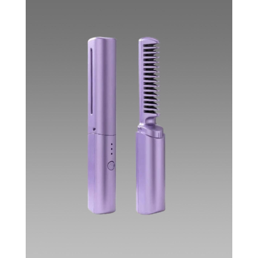 Meneflix Portable Mini Hair Straightener Cordless Rechargeable Mini Adjustable Hair Straightener Hot Comb