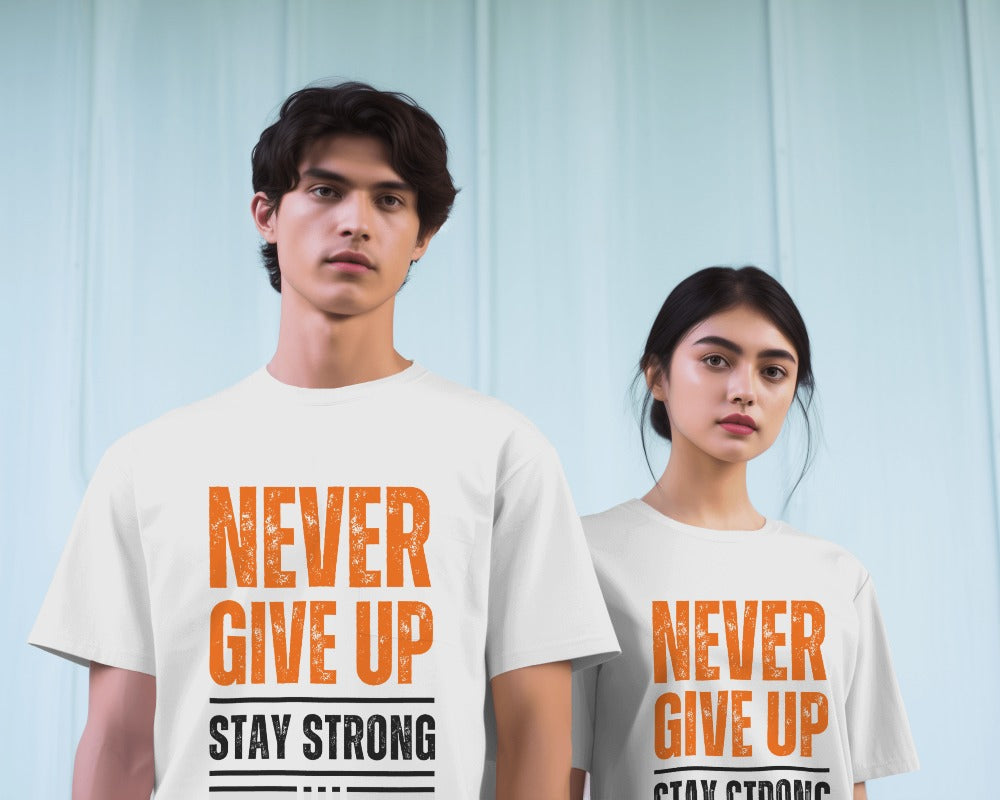 Never Give Up T-Shirt - Inspirational Quote Tee for Motivation