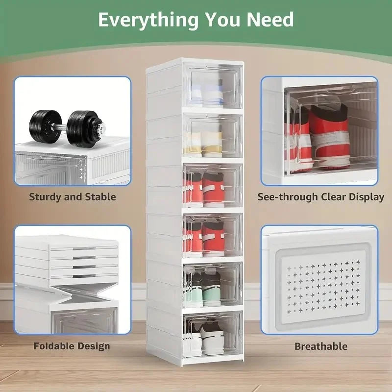 Multipurpose Foldable 5-Layer Storage Cabinet | Space-Saving Organizer for Home & Office