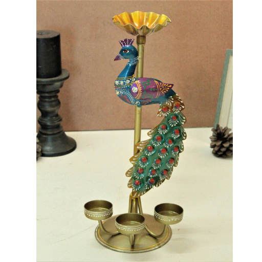 Crafted Peacock Tealight Candle Holder