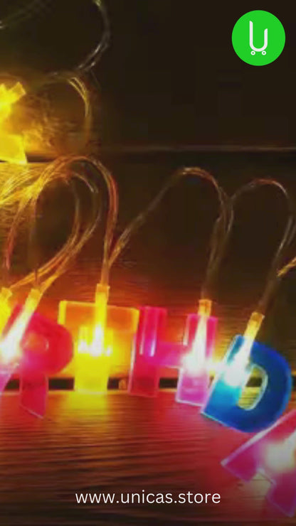 Crackles Happy Birthday LED Alphabet Light Letters | Party Decoration for Kids & Adults