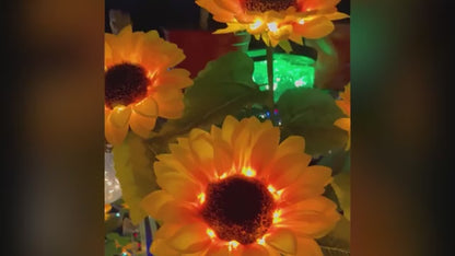 FORUP 2 Pack Solar Sunflower Garden Stake Lights | LED Solar-Powered Outdoor Decoration