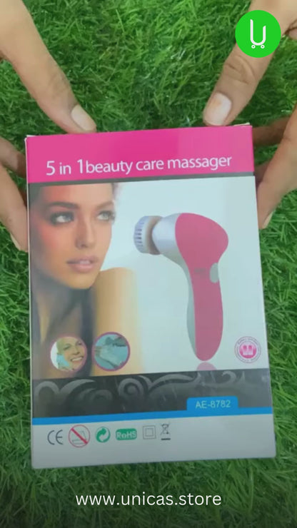 PIARA 5 in 1 Facial Exfoliator & Electric Massage Machine: Complete Skincare Cleanser Kit for Women