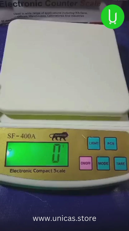Kitchen Scale SF 400 A: Portable Electronic Digital Weighing Scale with Backlight LCD Display - 10 kg Capacity