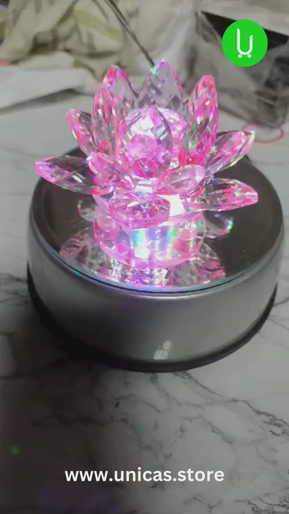 Warmingo Rotating Crystal Lotus Fengshui | Good Luck Vastu & Diwali Gift