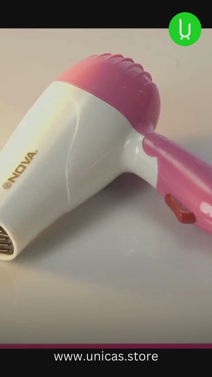 Covetcart NOVA (NV-1290) Professional Electric Hair Dryer: 1000 W Foldable Design with 2 Speed Control in Pink
