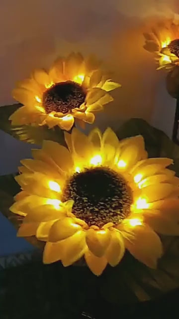 FORUP 2 Pack Solar Sunflower Garden Stake Lights | LED Solar-Powered Outdoor Decoration