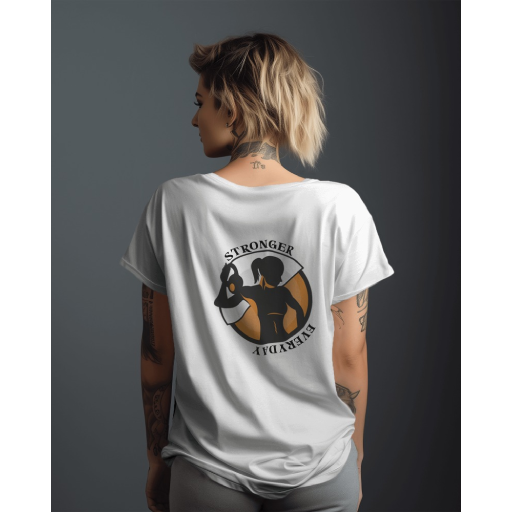 Stronger T-Shirt for Women -Empowering Gym Graphic Tee