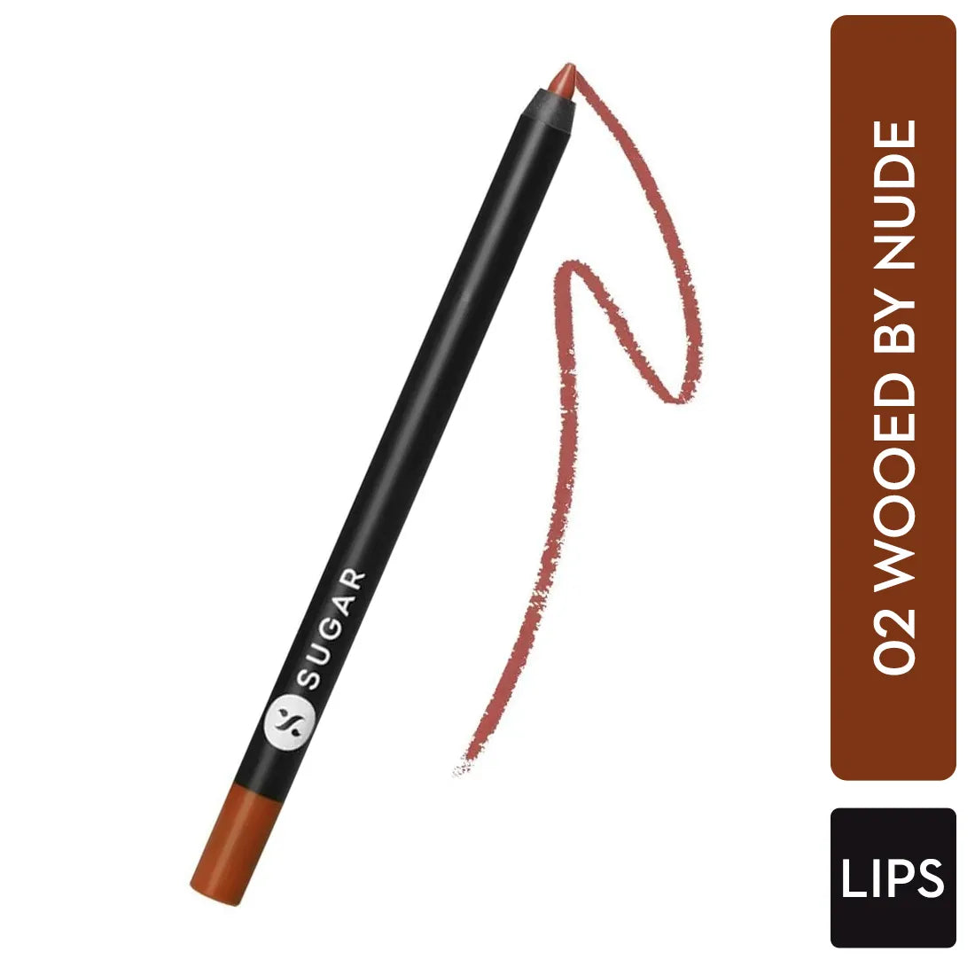 SUGAR Cosmetics Lipping on the Edge Lipliner - 02 Wooed by Nude | Smear-Proof, Long-Lasting Peach Nude