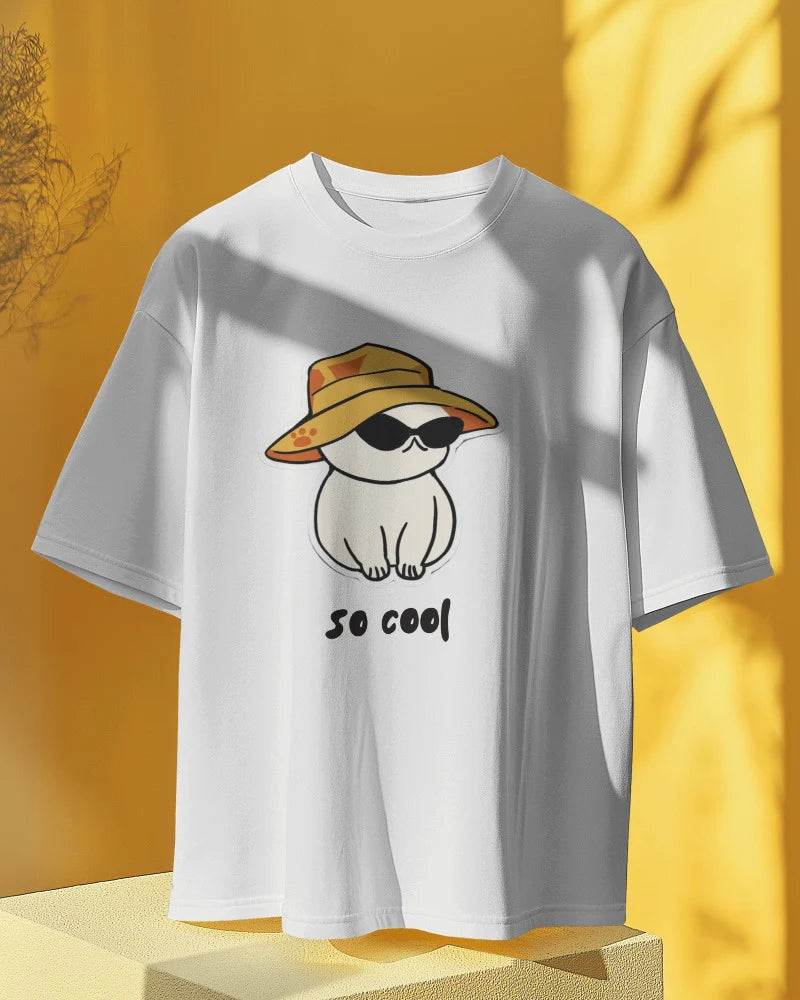 So Cool Cat-Printed Round neck T-Shirts | Stylish & Comfortable