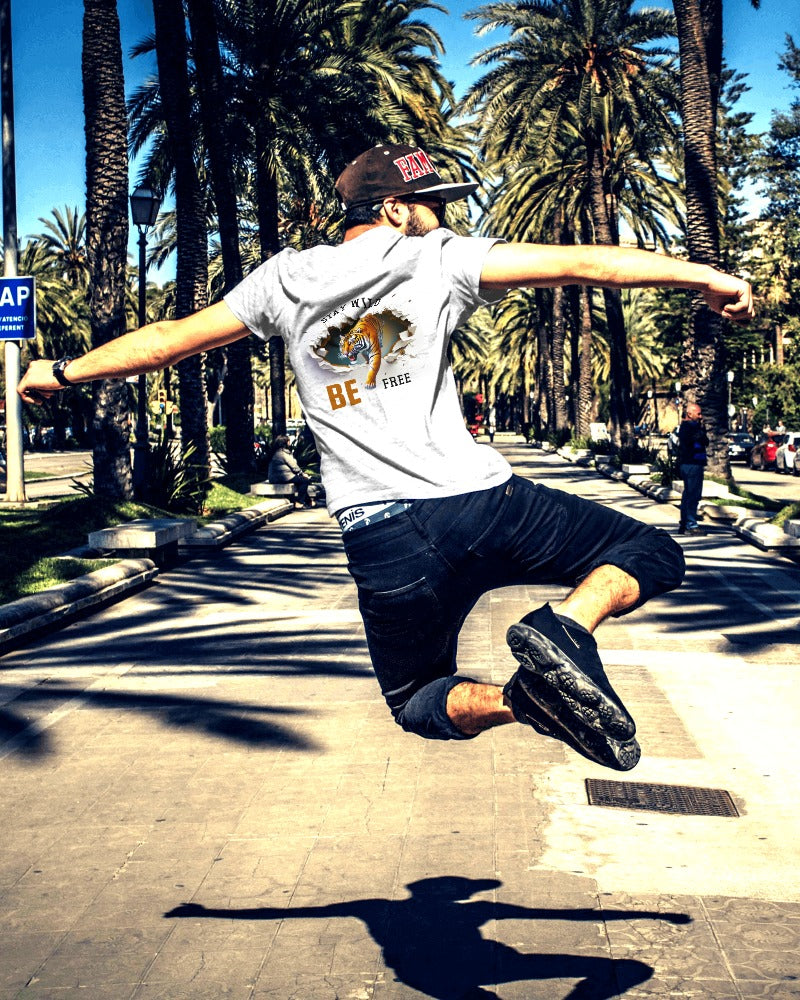 Stay Wild Be Free Tiger T-Shirt-Dynamic 3D Graphic